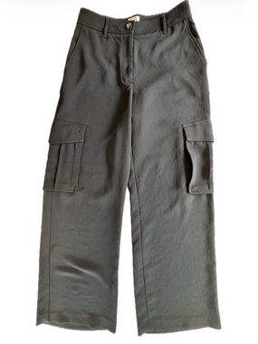 Aritzia Wilfred Black Bridger Cargo Wide Leg Utility Trouser Academia Pants 8